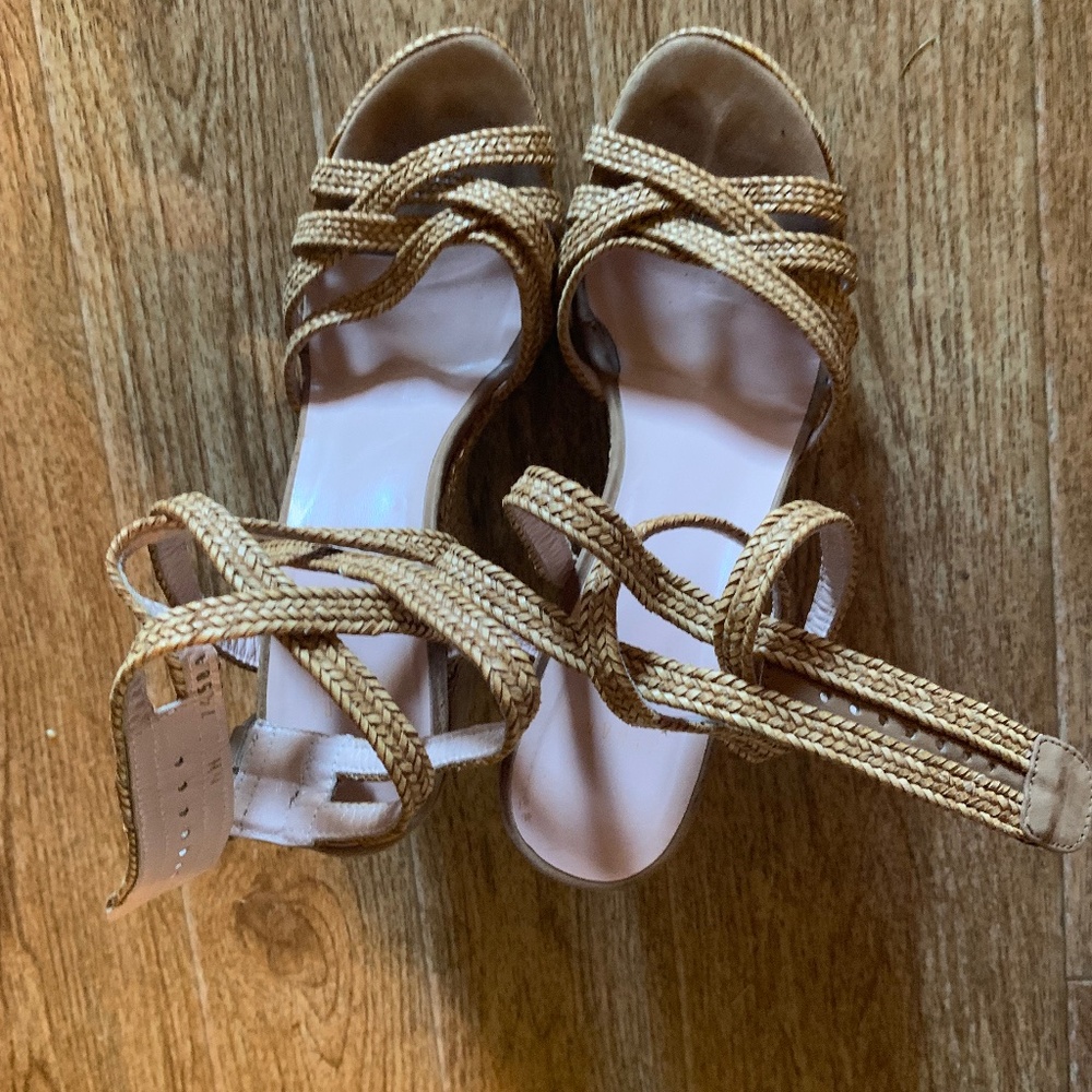 Brown Open Toe Wedges